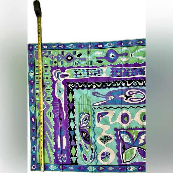 Emilio Pucci Silk Scarf in Purple and Green - Picture 3 of 7